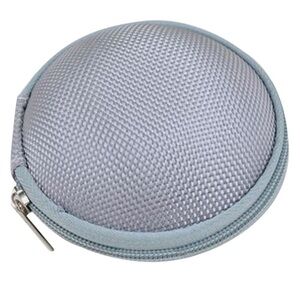 Round Gray Tech Storage Organizer Case with Zip Closure